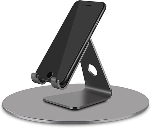 Yoqanr 360 Rotation Monitor Stand, Grey Aluminum Alloy, Wide Compatibility for iMac, Laptop, Potted Plants, Arts