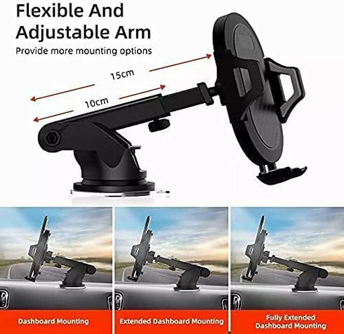 LEEMASING 360 Universal Phone Holder Adjustable Windshield Dashboard Sticky Pad Stand Car Mount Strong Suction