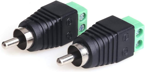 MOBOREST RCA Cable Audio Adapter, Phono RCA Male Plug to AV Screw Terminal Audio/Video Speaker Wire connectors, 2pack