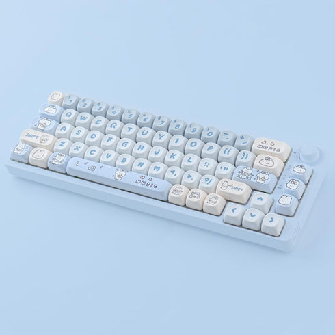 PBT Keycaps - MOA Cute Keycaps for Mechanical Keyboard, 139 Keys, Dye-Sublimation Custom Set for Cherry MX Switches