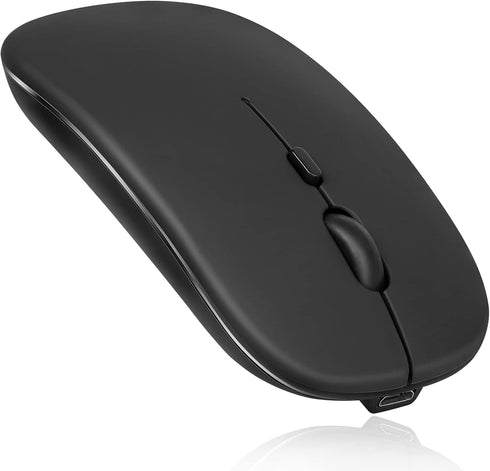 UrbanX 2.4GHz & Bluetooth Mouse, Rechargeable Wireless Mouse for Samsung Smart TV, Laptop, PC, Mac, Black