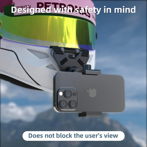 SOH Updated Motorcycle Helmet Chin Strap Mount with Phone Clip, Compatible with iPhone 15 Pro Max/14/13