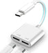 USB C Splitter 1 in 2 Out, Dual USB C Headphone and 60W Charger Adapter, Type C Audio Adapter for iPhone and Samsung