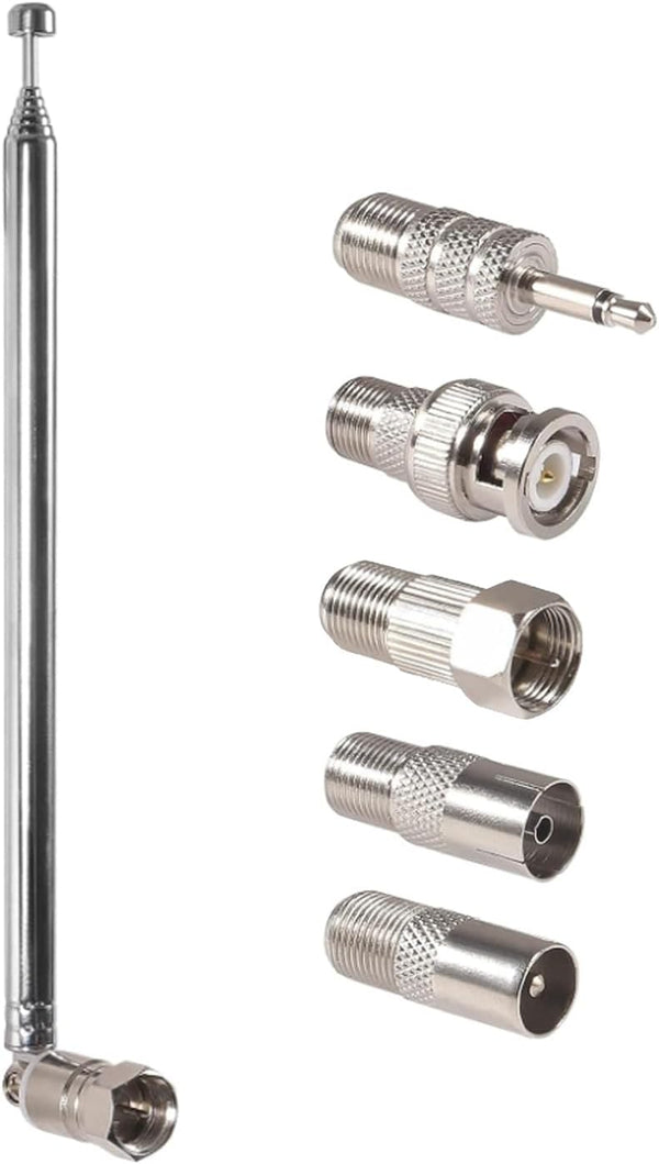 AEDIKO FM Telescopic Antenna 75 Ohm Indoor FM Radio Antenna F Type Male