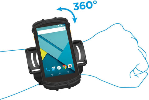 Mobilis Universal Wrist Armband 4-7" for Mobile Computers & Smartphones, Adjustable 360° Rotation, Compatible with