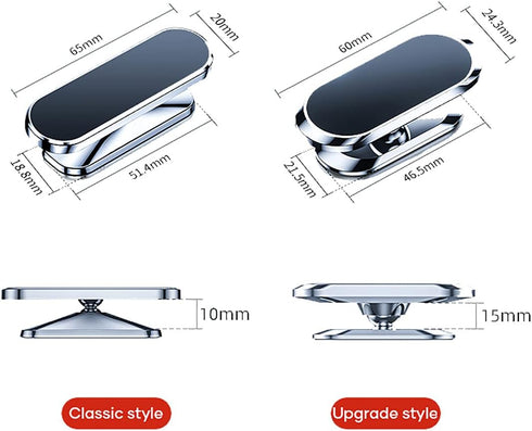 TUKEFEV 2 Pack, 360 Magnetic Phone Holder Rotating Universal Car Mount, Compatible with Smartphones, Suction Shell