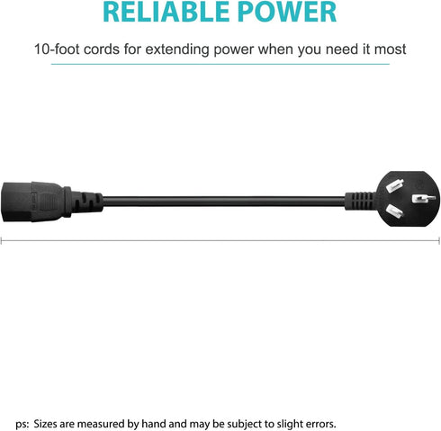 YCWZZH 3 2 1 6FT Universal Prong AC Power Cord Replacement for Horizon Fitness Treadmills Ellipticals, Superfit