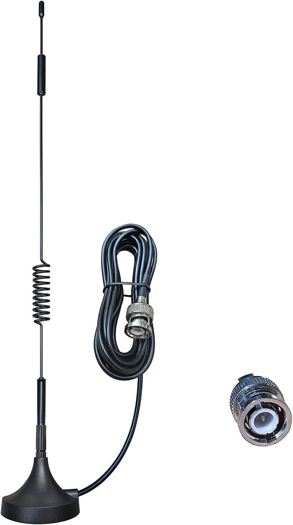 Dixingtek VHF UHF BNC Amateur Radio Scanner Antenna 45mm Magnetic Base, Compatible with