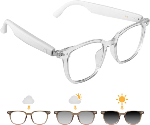 Tulbeys Smart Glasses for Women Men, Bluetooth Glasses with Photochromic Lenses, Touch Control