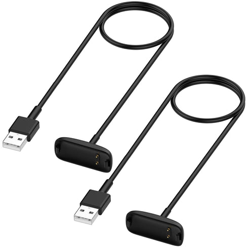 Kissmart Charger for Fitbit Inspire 3, Replacement USB Charging Cable Cord Accessories, 2 Pack, 3.3ft/1m