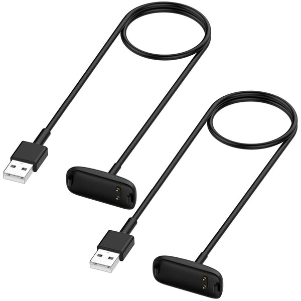 Kissmart Charger for Fitbit Inspire 3, Replacement USB Charging Cable Cord Accessories, 2 Pack, 3.3ft/1m