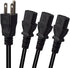 Toptekits 5-15P 3X C13 C13 3 (6ft/2m, 5-15P 3XC13) Computer Power Splitter Cord, NEMA to - Y-Cable, Power Cord Y