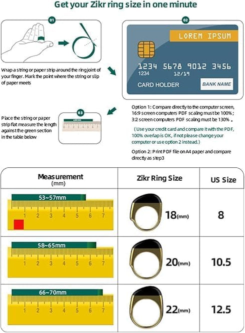 Ziemms Counter Counter 8 inch) Zikr Ring- Muslim Digital Azan Alarm Clock, Digital Tasbih Finger with OLED Screen