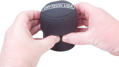 OP/TECH USA 7801056 Fold-Over Neoprene Lens Pouch, Durable Camera Lens Case with No-Lose Lid (Black)