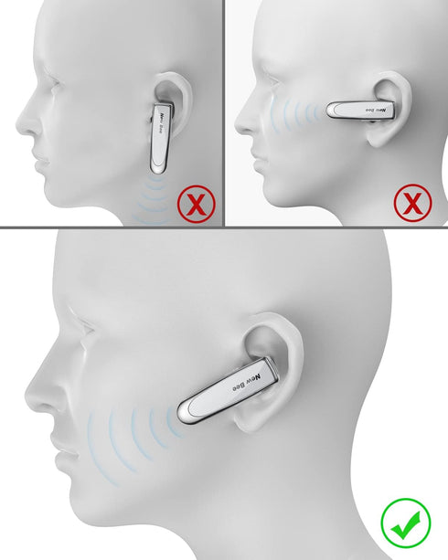 New bee V5.0 Bluetooth Earpiece, Wireless Handsfree Headset, 24 Hrs Driving, Noise Cancelling Mic, White