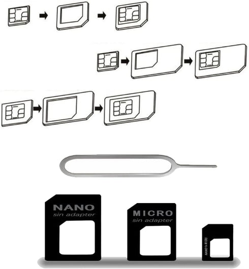 FENMORE 3 1 Set in Nano SIM Card Adapter, SIM Card Adapter Kit, Sim Adapter Sim Card Adapter with SIM Ejector Pin