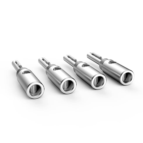 Viborg 8PCS Silver Plated Speaker Banana Plugs, Screw Locking 4MM HiFi Connectors for Speaker Wire, Home Theater,