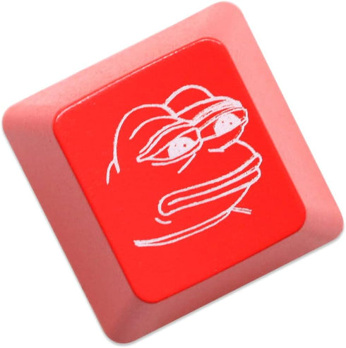 KPREPUBLIC Novelty Shine Through Keycaps ABS Etched Backlit Red ESC Sad Frog THX Meme Internet Trends (Red ESC HappyF