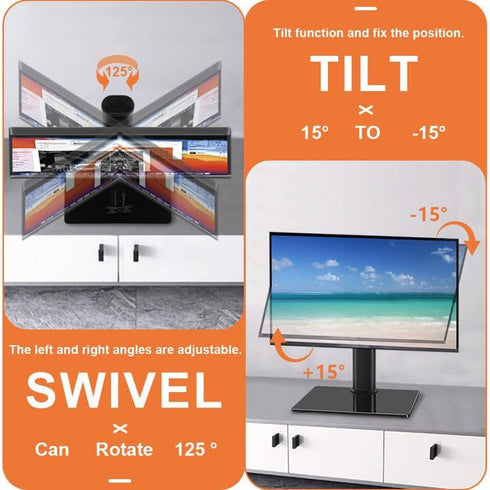 KKTONER 13 inch 32 inch 75 75mm/100 100mm 77Lbs Single Computer Monitor Stands Full Motion Swivel Free Standing Desk