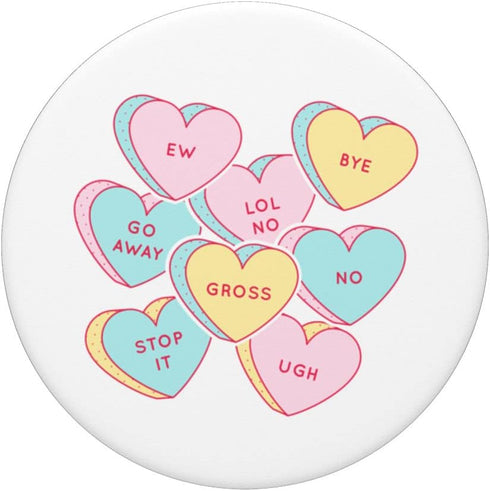 Candy Heart Anti Valentine's Day PopSockets Swappable PopGrip