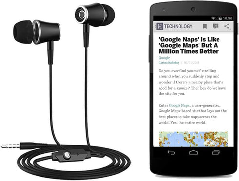 Kindle eReaders Earbuds, Fire HD 8/10, Oasis, Smart Android, In-Ear Stereo Sound, Wired Control, Microphone for Calls.