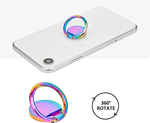 Rainbow Cell Phone Ring Stand Holder, Blue Multicolor Ring Grip Kickstand for Almost All Phones