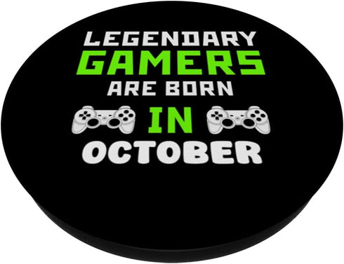 Legendary Gamers are Born in October Funny Video Game PopSockets Standard PopGrip