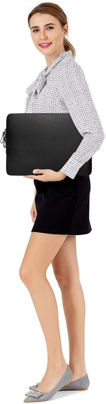 MOSISO Laptop Sleeve Bag for MacBook Air 15 inch 2024 2023 M3 M2/Pro 16 2023-2019, Waterproof PU Leather Padded Case