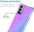 Cute Clear Gradient Slim Case for OnePlus Nord N200 5G with Tempered Glass Screen Protector (Purple/Blue)