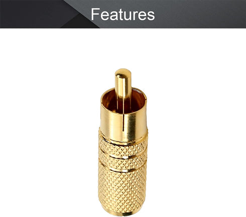 Fielect RCA Male to 3.5mm Female Connector, Stereo Audio Video Adapter Coupler Converters, Zinc Alloy 1Pcs