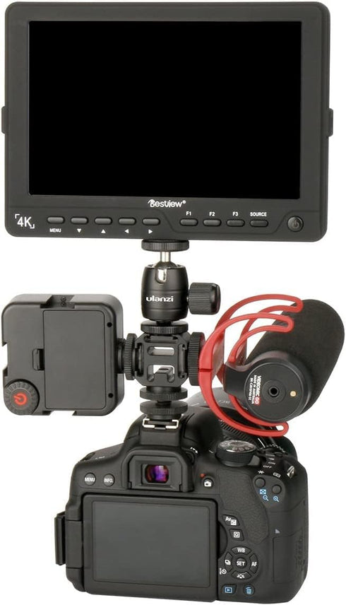 Ulanzi PT-3 Aluminium Camera Hot Shoe Mount Adapter, Triple Cold Shoe Bracket for Video Accessories