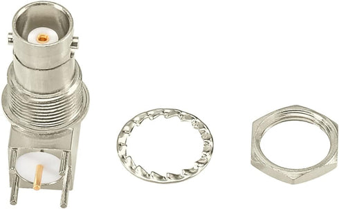 Superbat BNC Connector BNC Female Bulkhead Solder PCB Mount Right Angle Connector for CCTV Systems Monitoring Transceiver etc. 5pcs by Superbat