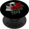 Skull And Roses In Triangle Skeleton Minimal Art Lover Gift, PopSockets Swappable PopGrip