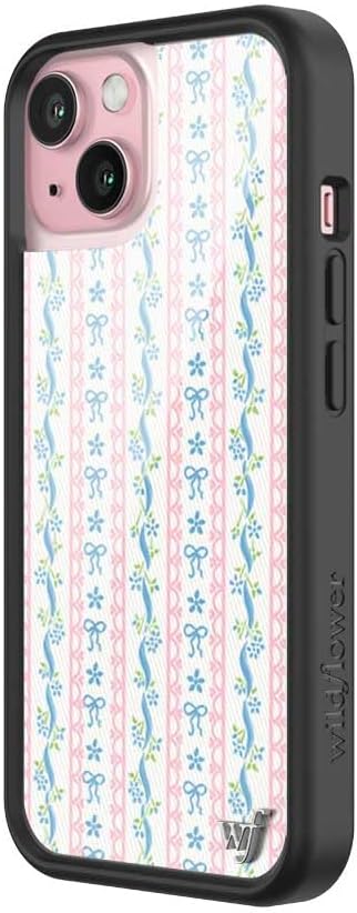 Wildflower 15 6.5ft Cases - Compatible with iPhone | Protective Black Bumper, Drop Test Certified, Women Owned Small
