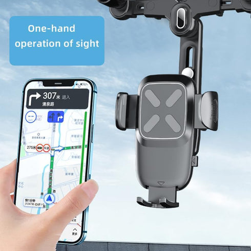 360 Rotatable and Retractable Car Phone Mount, Anti-Shake Design, Compatible with Samsung, iPhone, Sony