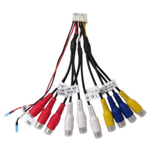 Dual XDCPA10BT Cord Assembly Harness, 18 Pin Connector Video AV Input Output Multicolored
