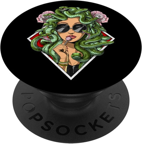 Medusa Hippie Psychedelic Snakes Greek Mythology Women PopSockets Standard PopGrip