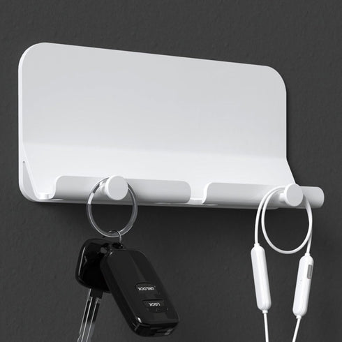 BESPORTBLE Wall Adhesive Phone Charging Stand with Hook, Smartphone Holder and Storage Organizer for Bedroom