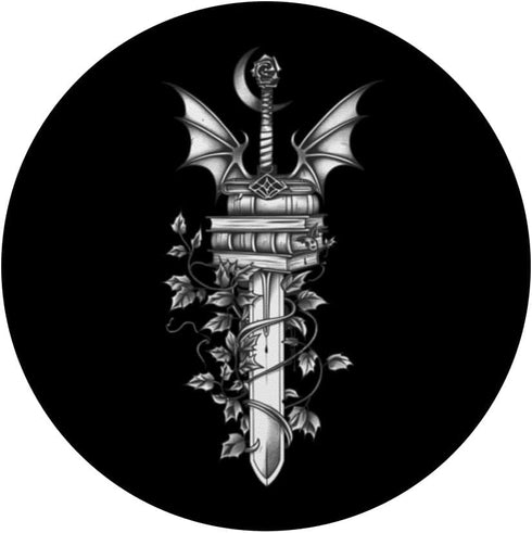 Romantasy Reader Book Lover Sword Dragon Fantasy Book PopSockets Standard PopGrip