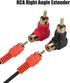 RCA 90 Degree Adapter - 6Pcs Right Angle RCA Adapter Gold Plated RCA Male to RCA Female Connectors for Tight Space