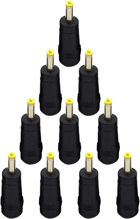 10Pcs Black Male Plug to Female Jack DC Power Connector, 4.0x1.7 mm to 5.5x2.5mm