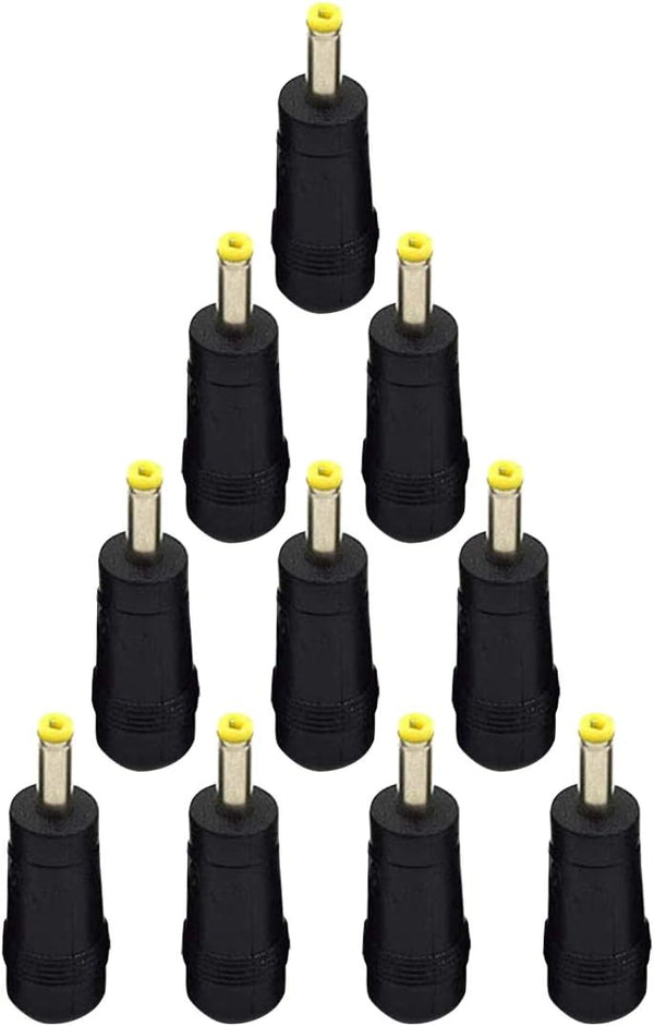 10Pcs Black Male Plug to Female Jack DC Power Connector, 4.0x1.7 mm to 5.5x2.5mm