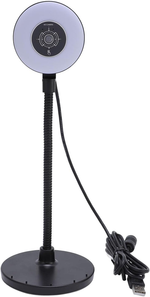 SASKATE 5MP Webcam with Fill Light Built in Mic AF Touch Control, Auto