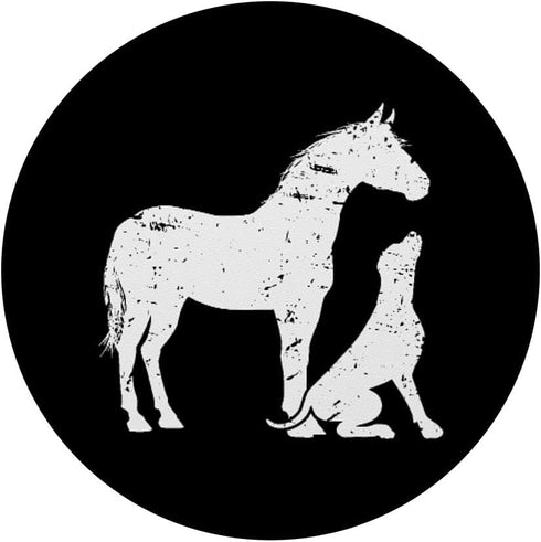 HORSE and DOG Motif PopSockets Standard PopGrip for Horse Dog Lovers