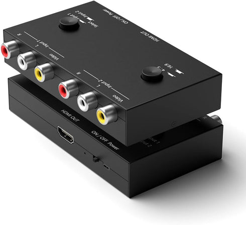 2 Port RCA to HDMI Converter, Dual AV to HDMI Converter Supports