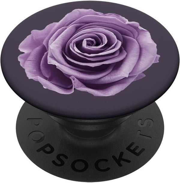 Rose in Purple Shade on Grey Background PopSockets Swappable PopGrip