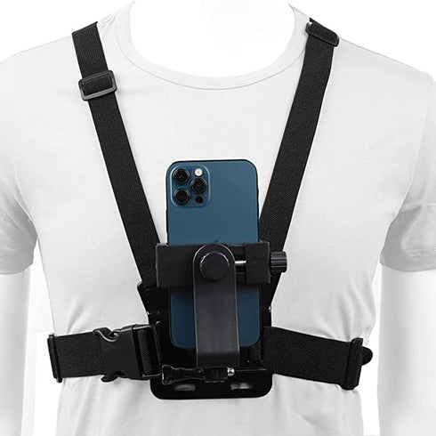 KINGKI Mobile Phone Chest Mount Harness Strap Holder for Cell Phone Clip Action Camera POV for Samsung iPhone Plus