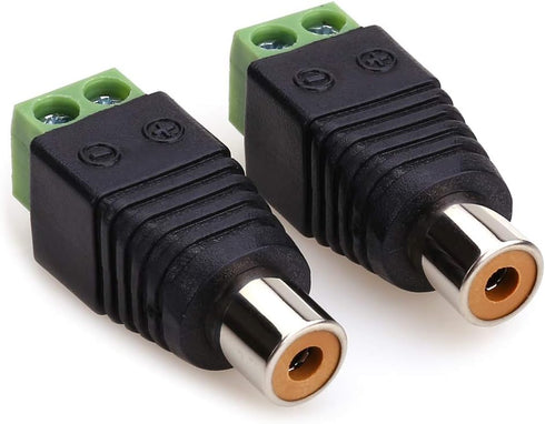 MOBOREST RCA Cable Audio Adapter - Phono RCA Male Plug to AV Screw Terminal Audio/Video Speaker Wire connectors
