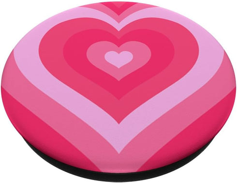 Cute Pink Latte Love Coffee Heart Pattern PopSockets Standard PopGrip, Stylish Girly Design