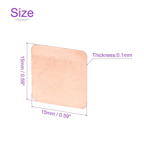 DMiotech 20 Pack Thermal Kit, 15 x 15 x 0.1mm Copper Pad Heatsink Cooler Shim for IC Chips Cooling PC Laptop